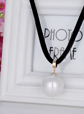 韩国短款毛衣链饰品挂件珍珠吊坠