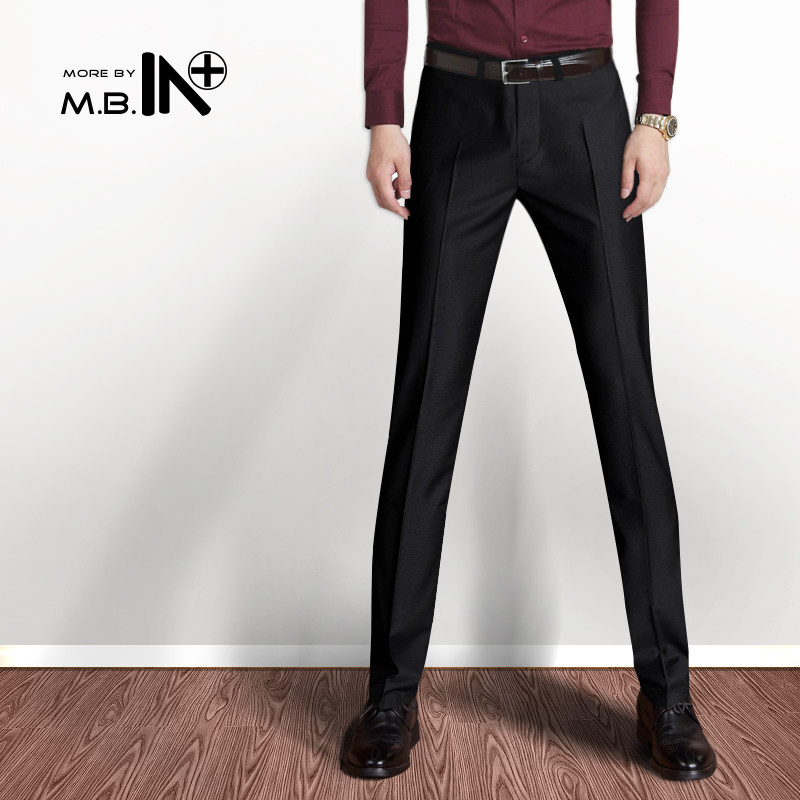 MBIN修身夏季韩版男黑色西装裤商务正装免烫小直筒英伦休闲裤在类目 男装, 西裤中 - 来自Buy2taobao.com提供专业的淘宝代购服务