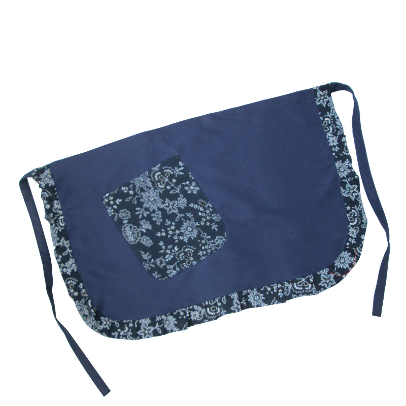 围裙酒店制服围裙 餐厅围裙 服务员工作服 蓝花布半身围裙 154款