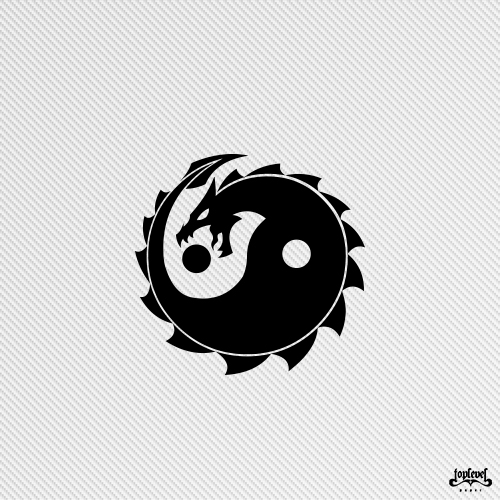 tlp镂空车贴 太极龙 遮瑕贴行李箱笔记本贴电脑机箱贴