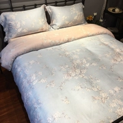 Tinh khiết hai mặt Tencel bốn mảnh vườn lụa mùa xuân và bộ đồ giường mùa hè băng lụa tấm chăn trải giường 1,8m giường - Bộ đồ giường bốn mảnh
