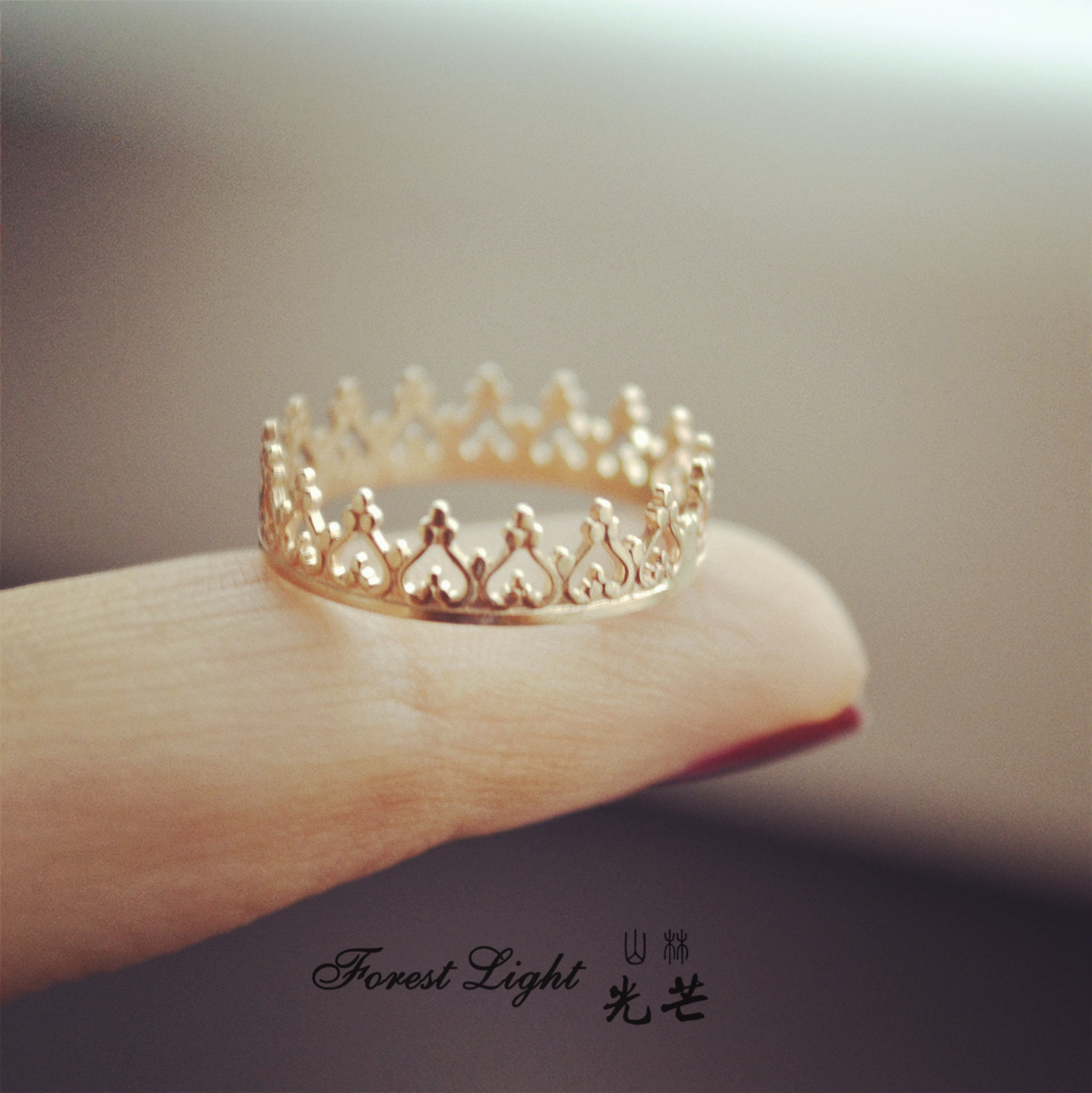 独家法国设计师风纯银镀黄金戒指