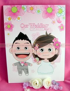 卡通礼金本结婚用品创意欧式婚礼嘉宾签到本花式礼金册