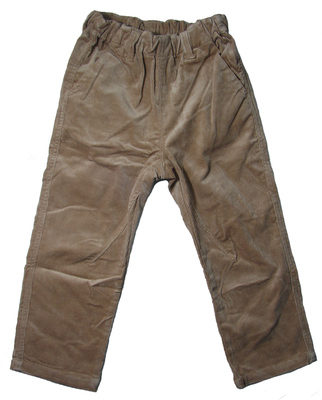 卡其色全棉灯芯绒长裤