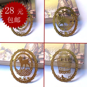 黄铜金属书签童话动物/蕾丝花边 猫鸟兔鹿教师节出国礼品定制批发