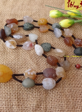 戈壁玛瑙项链天然原矿女款复古