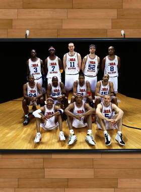 传奇球星乔丹吗NBA梦之队全家福海报挂轴画有框画酒吧卧室装饰画