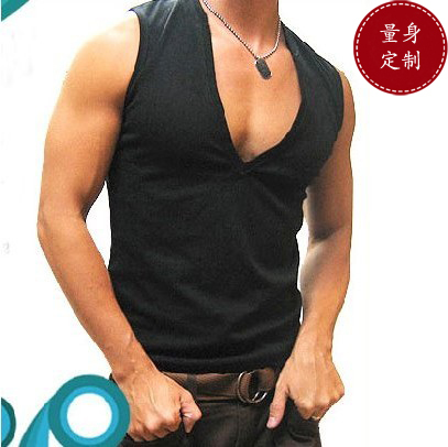 ÏÄ×°ÄÐÊ¿³¬´óVÁìºÚÉ«±³ÐÄ Äп¼ç¿³ÐäÎÞÐä´¿ÃÞ´¿É«ÄÚÒµÍÁì±³ÐÄ