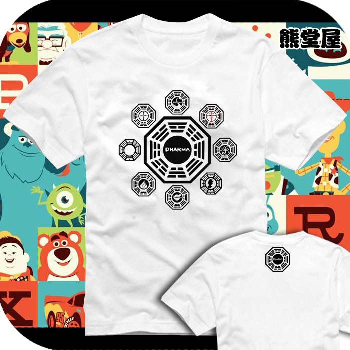 迷失 ABC达摩组织标志符号美剧英剧周边纯棉短袖T恤衣服