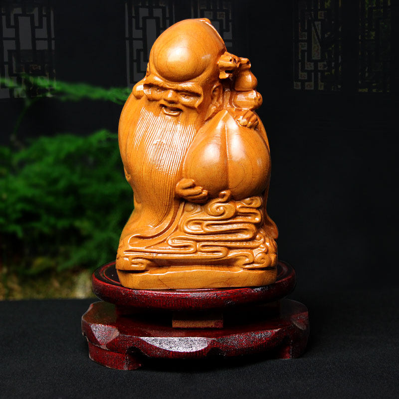 泰山福缘阁桃木寿桃摆件 祝寿礼品工艺品把玩件