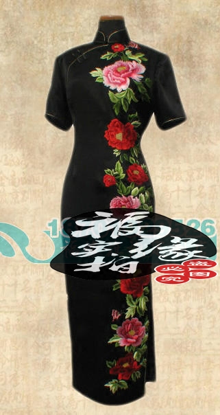 手工绣花旗袍礼服定制三款花色选择新娘宴会结婚旗袍礼服定做