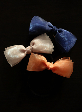 2019秋冬新款森系Reefur梨花日本发绳雪纺蝴蝶结裸色发圈皮筋头花