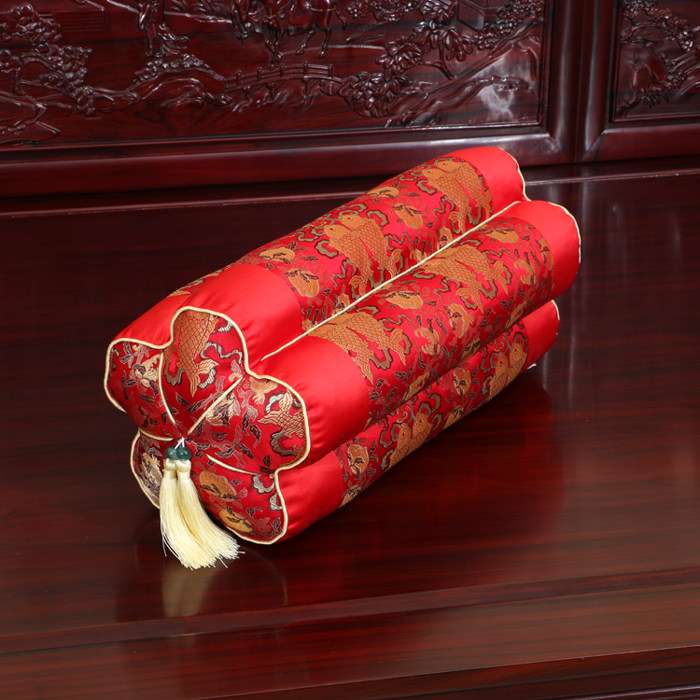 艺必旭简约现代新中式古典罗汉床圈椅茶桌椅扶手枕梅花枕抱枕枕头