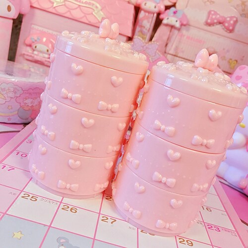 粉色爱心蝴蝶结戒指物品收纳盒
