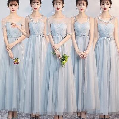 新品礼服女长款伴娘服姐妹团蓝灰色结婚网纱花边系列裙装 包邮|msdalam kategori Butik wanita / wanita, perkahwinan/Cheongsam/pakaian, pakaian/malam - dari Buy2taobao.com untuk memberikan perkhidmatan ejen Taobao profesional membeli