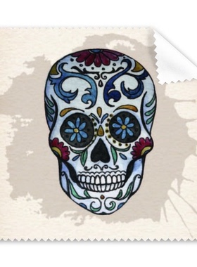 花藤蔓灰色骷髅头墨西哥插图眼镜布屏幕清洁布礼物手机屏幕擦礼物