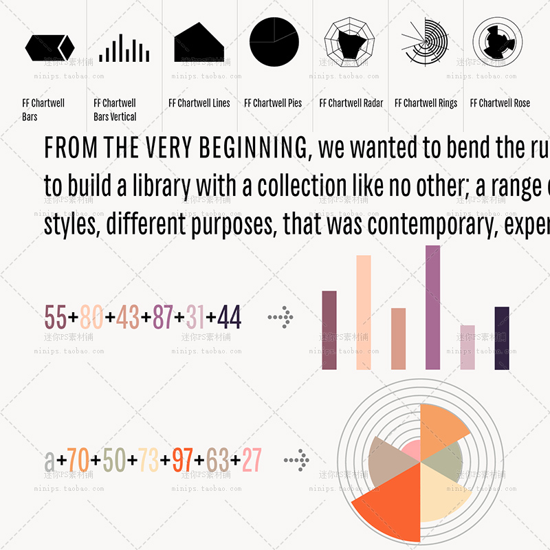 91号Chartwell科技感信息图字体数据可视化图标设计素材英文字体