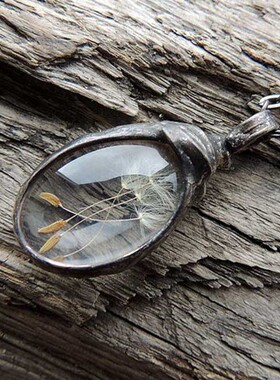 透明椭圆项链合金质感透明情侣