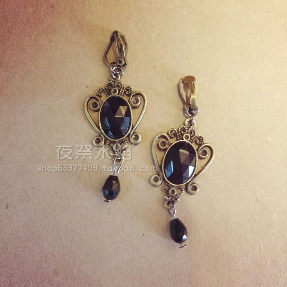 『夜天使』vintage日韩哥特复古欧美简约百搭日常个性耳环坠耳夹