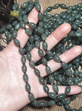 正品新疆和田玉项链青花籽料挂绳