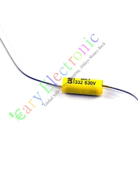 630V发烧无极铜脚音频音响0.0033uf黄色穿心轴向胆机耦合薄膜电容