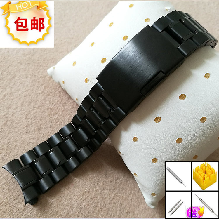 22MM Arc Black Steel Watch strap black solid steel strip watch chain Casio applicable EQS-500Cin the Wristwatch , Fitting  category - from Buy2taobao.com to provide professional Taobao agent buy service