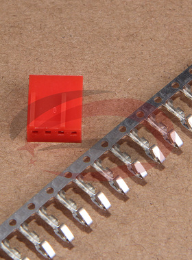 风扇2.54MM端子插头插座连接器2510 4P配针红色10套起拍热卖