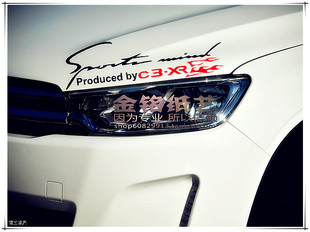 东风雪铁龙C3-XR灯眉贴 专用改装 c3-xr机盖贴个性拉花反光车贴纸