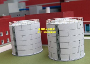 现代化工厂厂区石油液化天然气罐储油罐储水罐塔子建筑场景模型