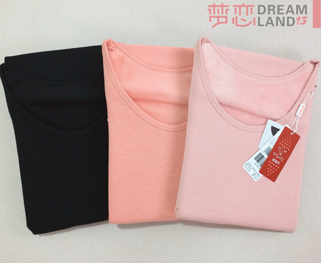 新品 华宝莉女士冬9958圆领低领纯棉 棉毛衫保暖内衣加厚加绒套装