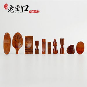 木质创意可爱筷子架日式和风筷子枕原木小鱼树叶筷子托