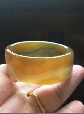 佳石琦缘 巴西纯天然原石蜜糖加宽玛瑙手镯小口径宝宝手环66