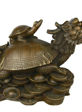 母子工艺品黄铜小龟摆件