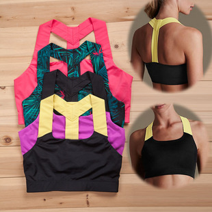 N436无钢圈超簿背心式Y字背心欧美品牌原单大码运动内衣瑜珈文胸