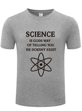 男式T恤 SCIENCE IS GODS - Atheism Atheist Religion 无神论者