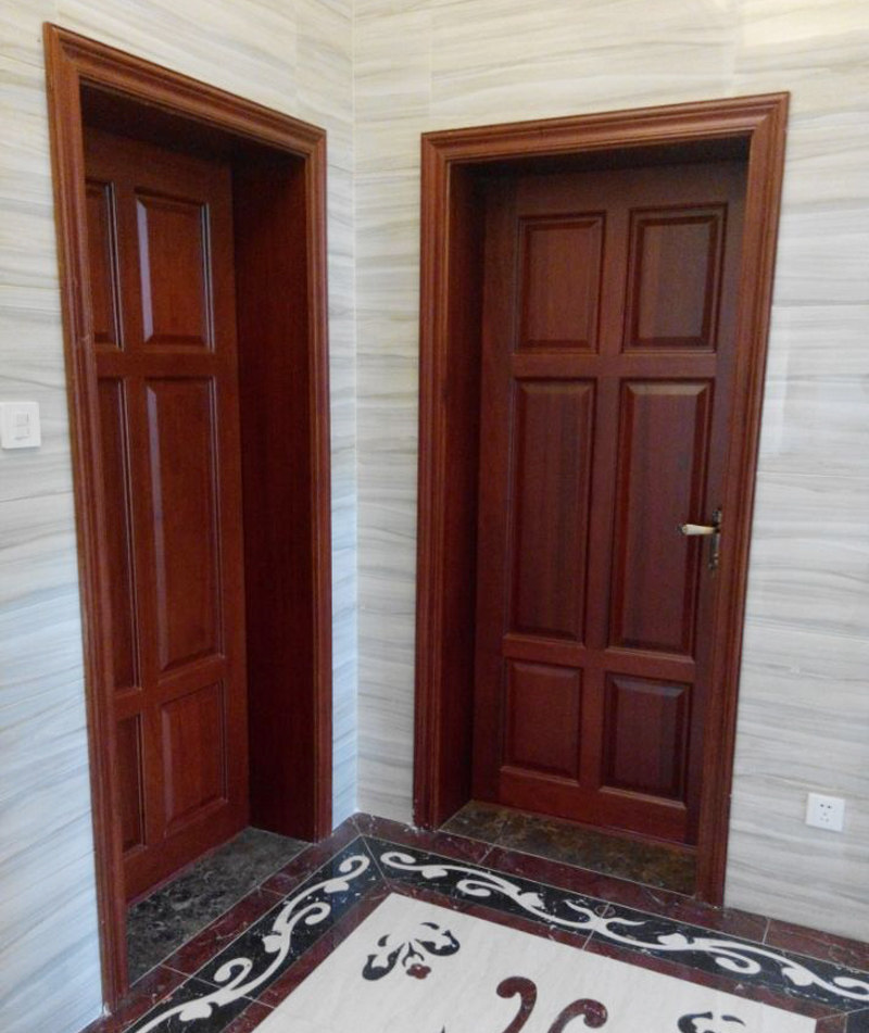 六都整体定制红胡桃漆树原木门实木门厂家直销提供上门测量安装