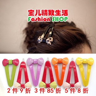 韩国发饰 GRAIN de BEAUTE AZNAVOUR 点点蝴蝶结三角发夹边夹