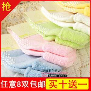 秋冬儿童糖果色毛圈袜宝宝纯棉防滑点胶加厚保暖宝宝毛巾袜儿童袜