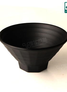 嘉宝A5密胺碗酒店 黑色餐具日式面碗 密胺仿瓷碗汤碗大碗E026
