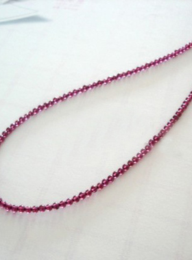 极细紫牙乌石榴石项链挂坠绳玉佩