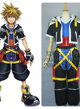 cosplay男装王国之心索拉1代黑色日本动漫服御宅系校园来风图定制