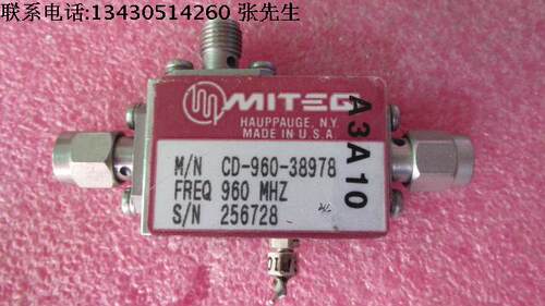 MITEQ CD-960-38978 960MHz 20dB SMA RF 射频微波同轴 双向耦合器 带耦合检波器 质量包好，包能用  可提供测试图 名      称：双向耦合器 带耦合检波器 品      牌：MITEQ  型      号：CD-960-38978 频      率：960M