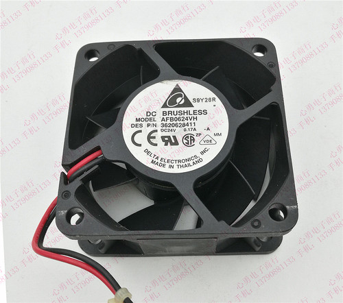 原装正品Delta/台达变频器机箱散热风扇AFB0624VH 24V 0.17A 6025