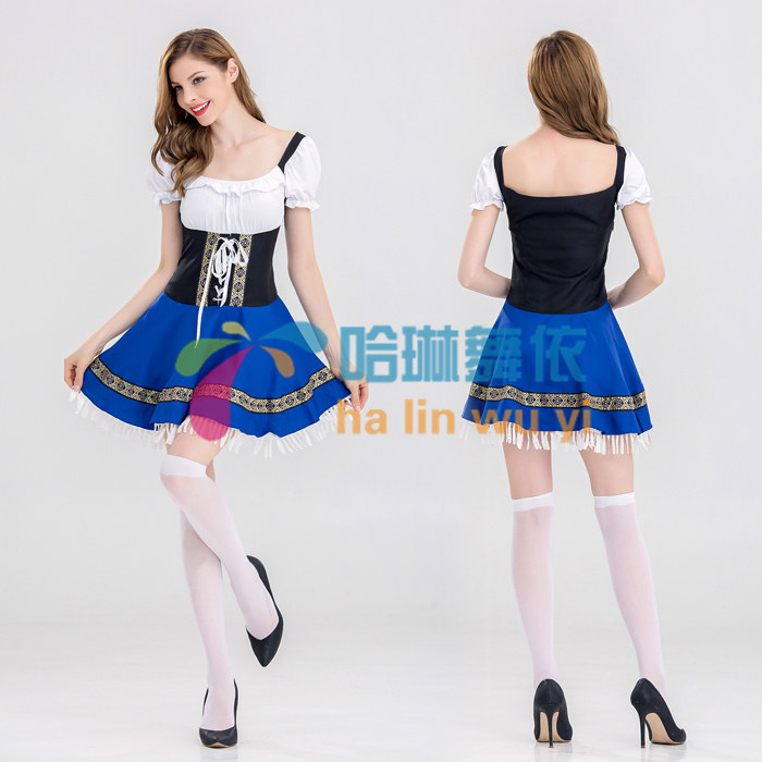 纯正德国啤酒服慕尼黑啤酒节服装巴伐利亚传统服装啤酒节演出服