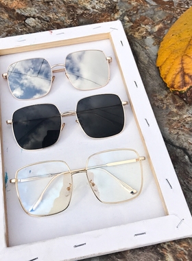 细边框简单方形眼镜框欧美金属框太阳镜男女原宿圆脸眼镜架近视