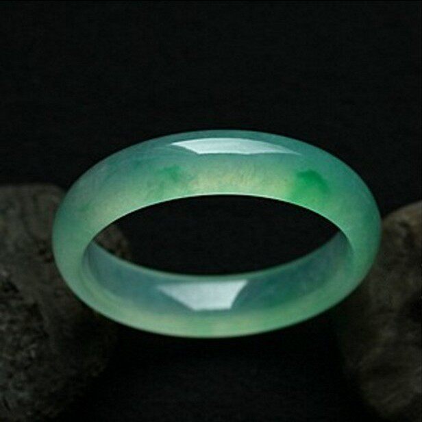 专柜缅甸翡翠色手镯冰种翡翠浅绿飘花手镯女款翡翠玉镯旺处理正圈