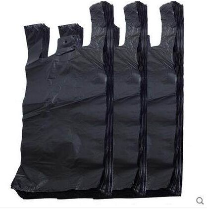 手提背心式垃圾袋加厚黑色一次性塑料袋马甲袋家用厨房提手袋包邮