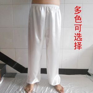 包邮运动丝绸太极武术训练裤瑜伽晨练家居宽松灯笼束脚练功裤春秋