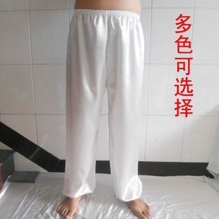 包邮运动丝绸男女太极武术训练裤瑜伽晨练运动灯笼束脚裤服太极