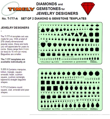泰米美国宝石设计师片装绘图尺